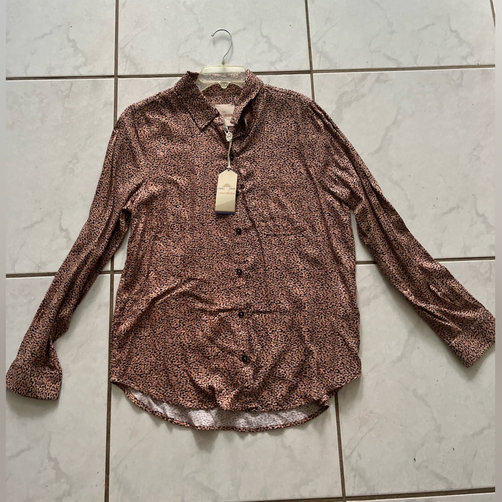 Leopard Print Button-Up Shirt